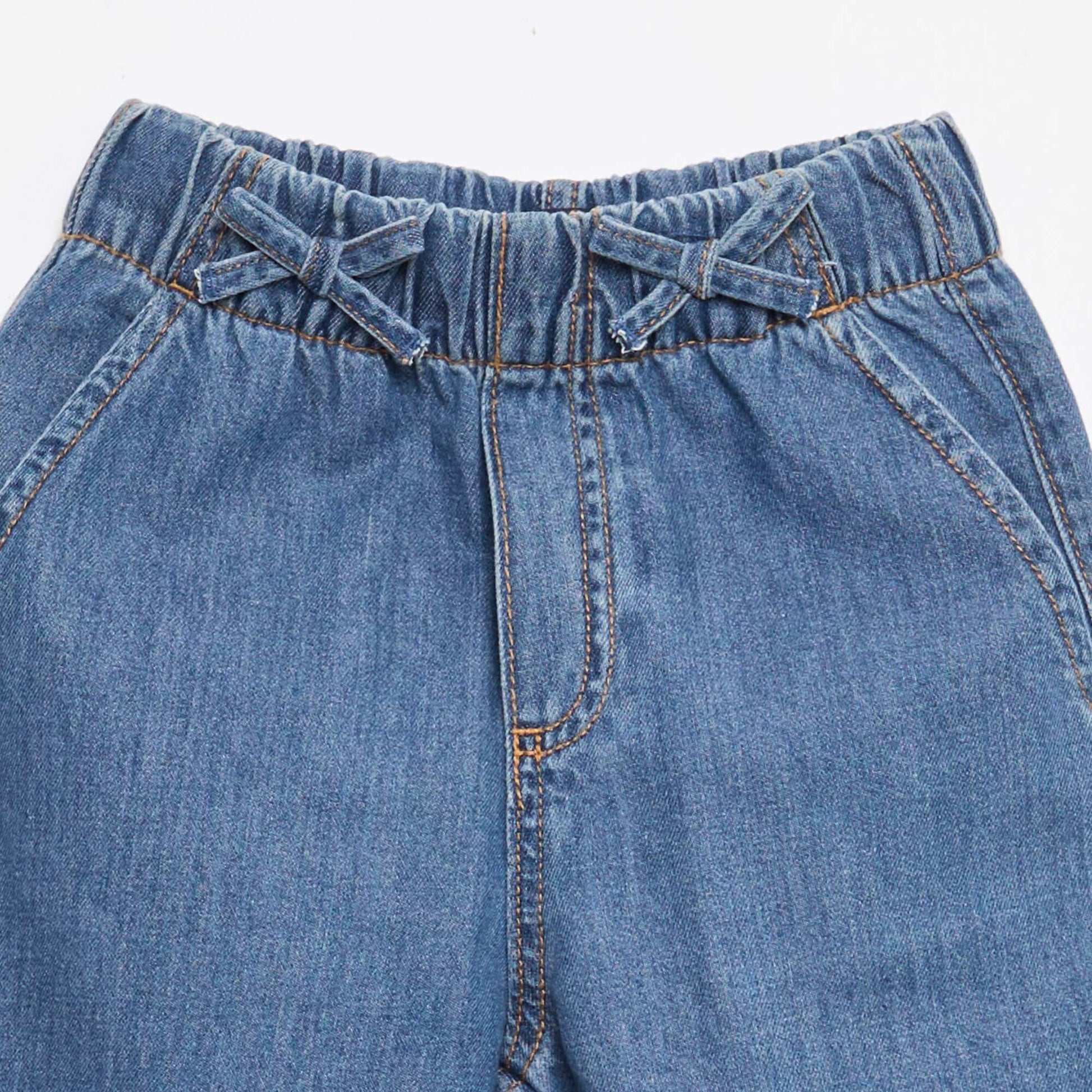 Pantalon fluide effet jean BLEU FONCé