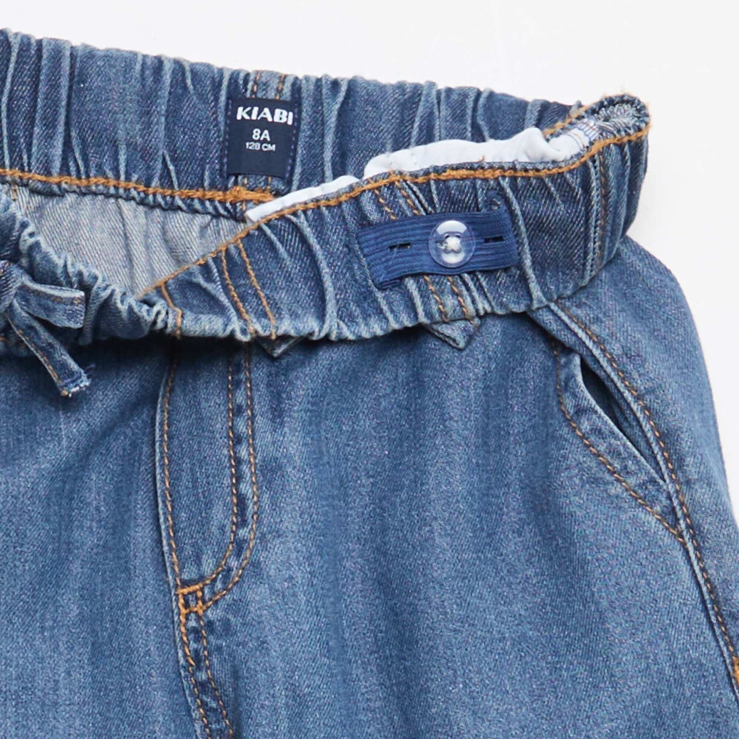 Pantalon fluide effet jean BLEU FONCé