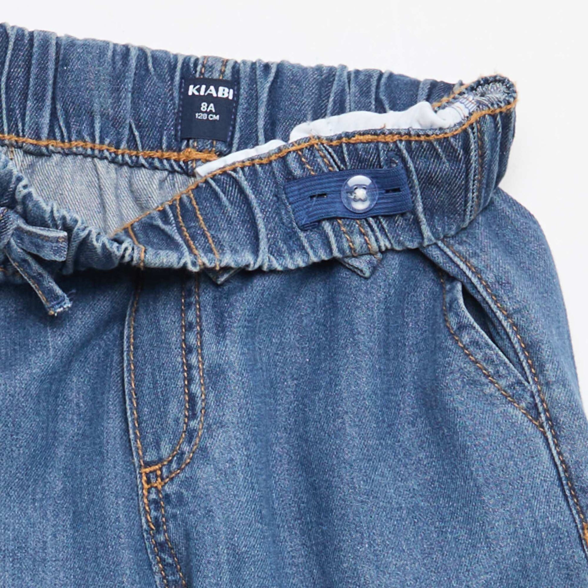 Pantalon fluide effet jean BLEU FONCé