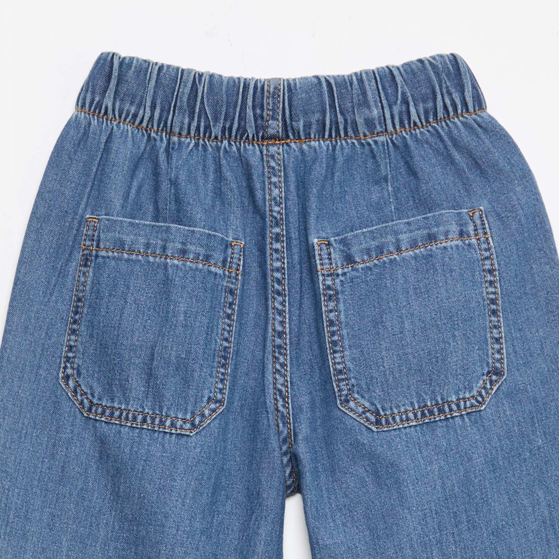 Pantalon fluide effet jean BLEU FONCé