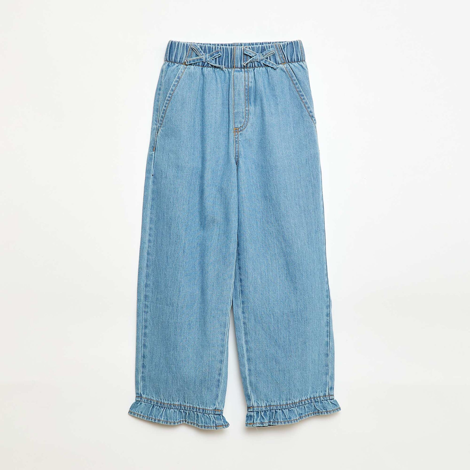 Pantalon fluide effet jean BLEU