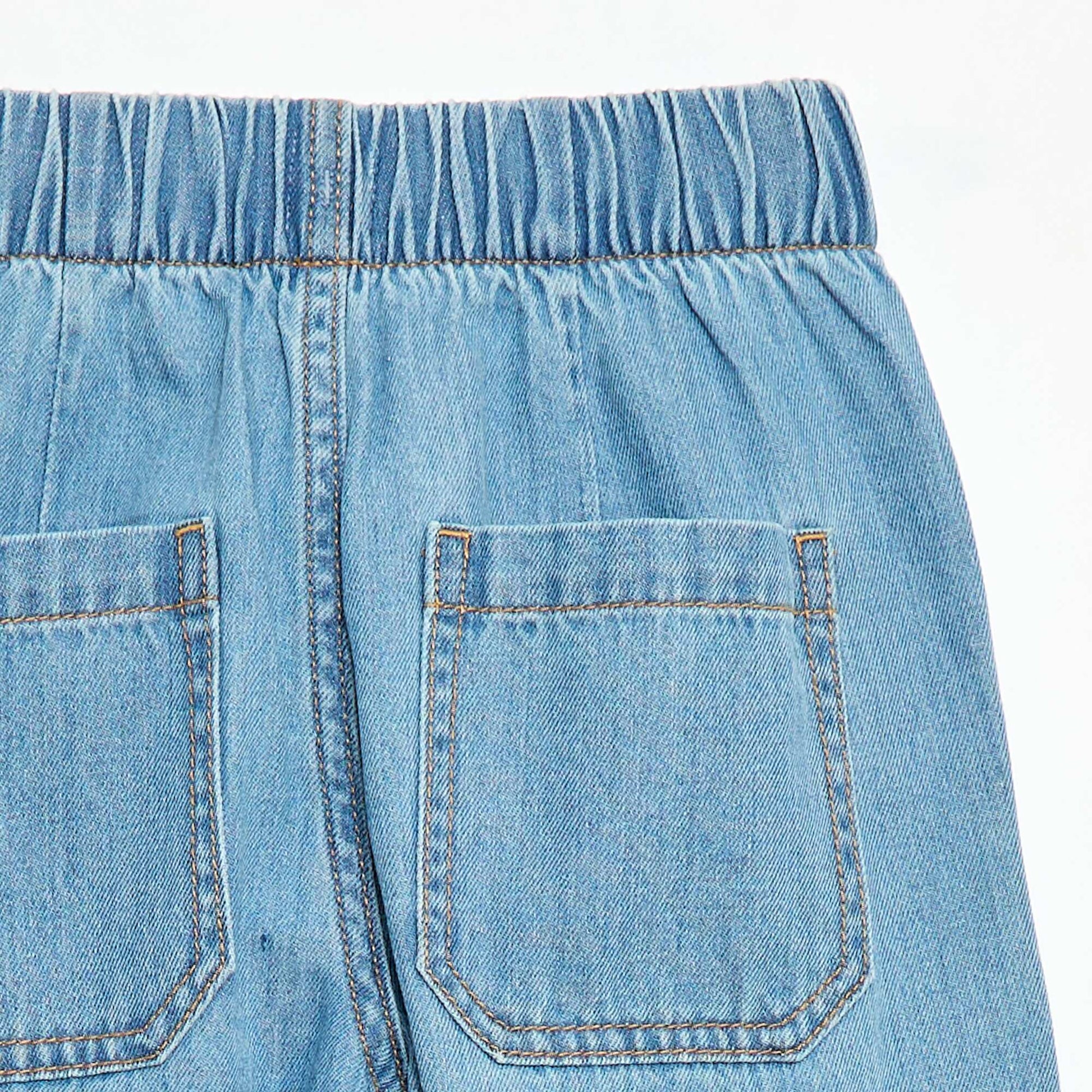 Pantalon fluide effet jean BLEU