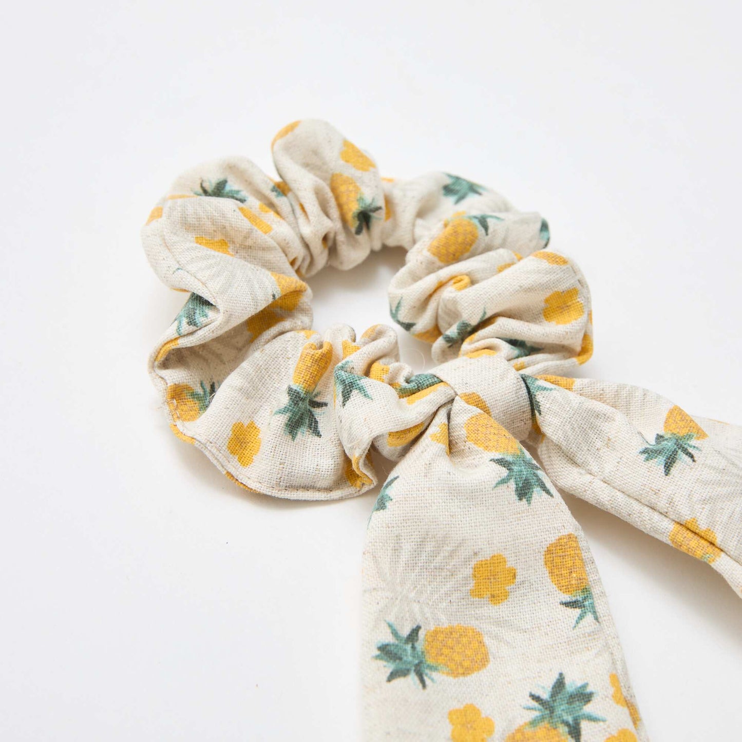 Chouchou ananas avec noeud long JAUNE
