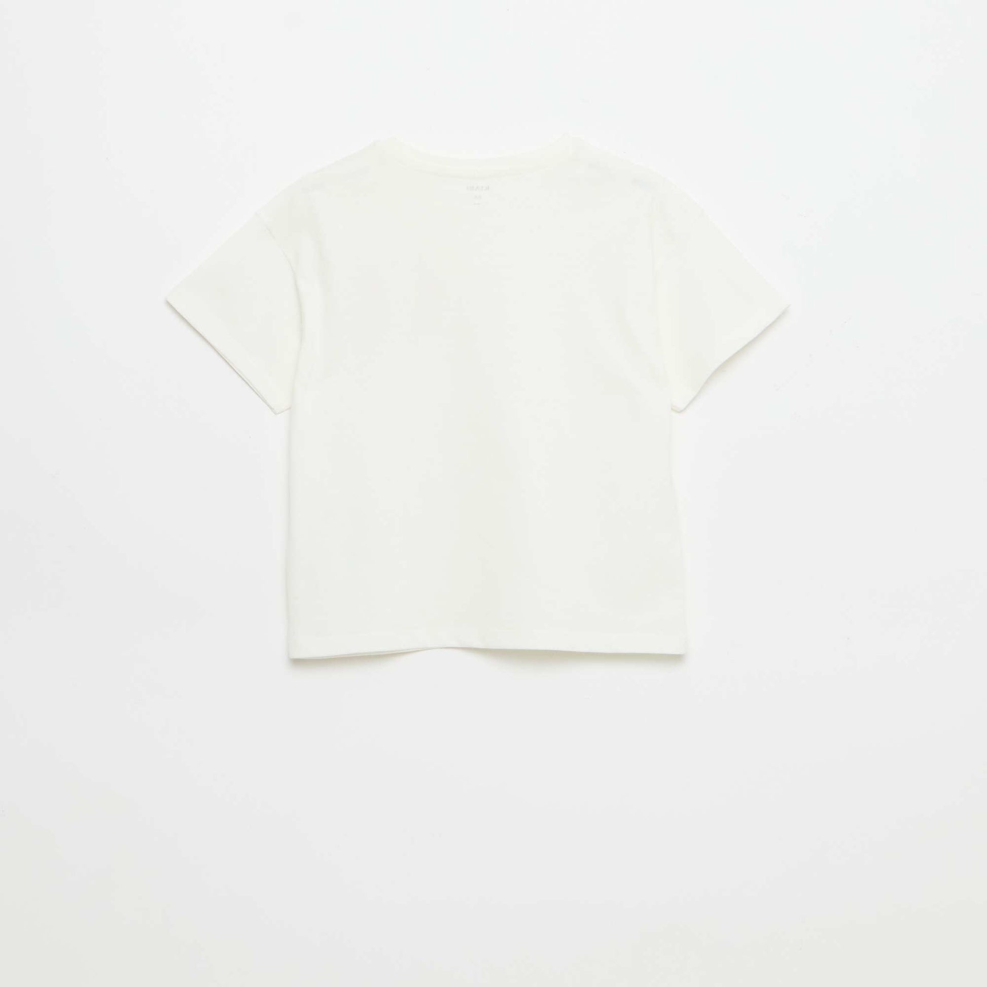 Tee-shirt avec broderie à la poitrine BLANC