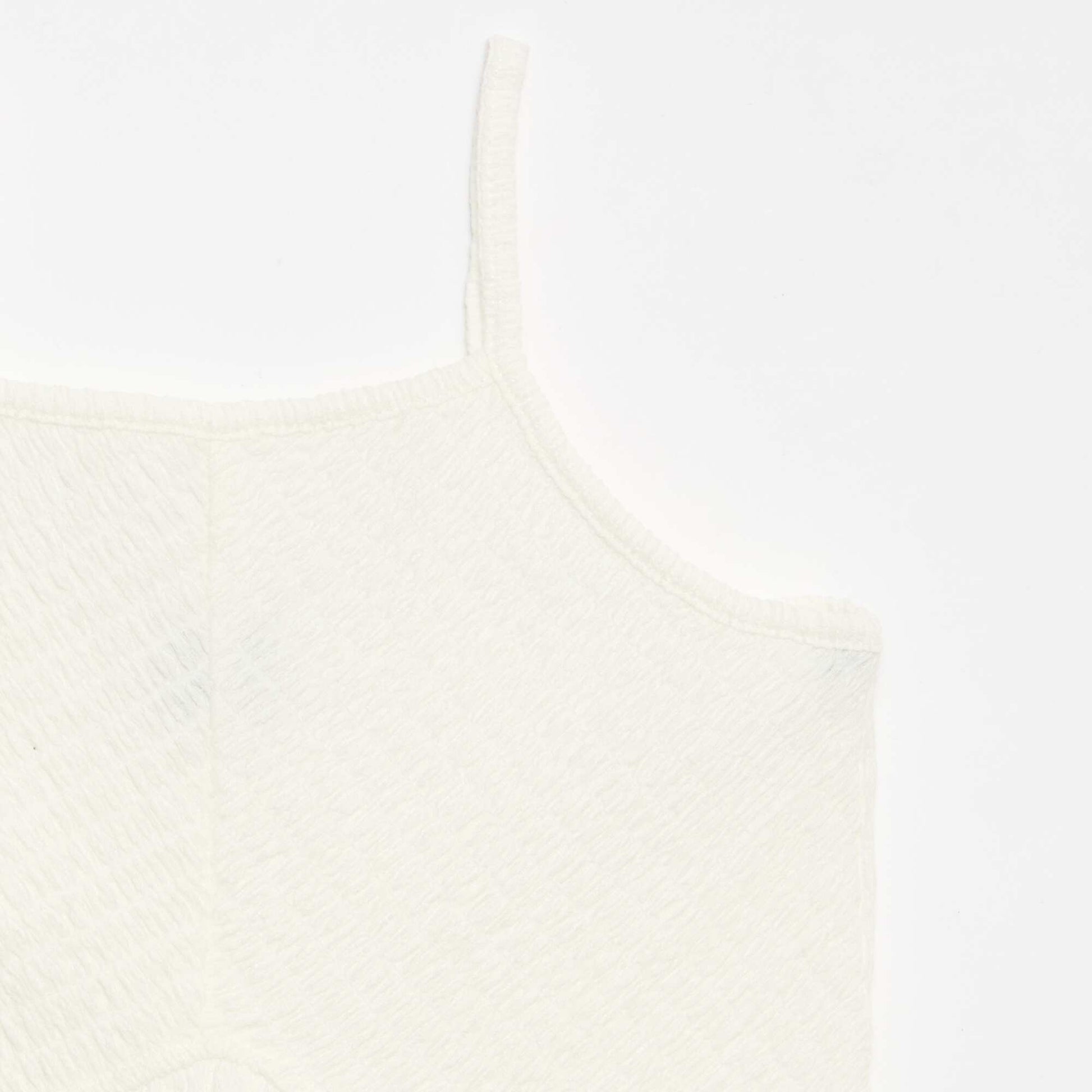 Robe smockée à fines bretelles BLANC