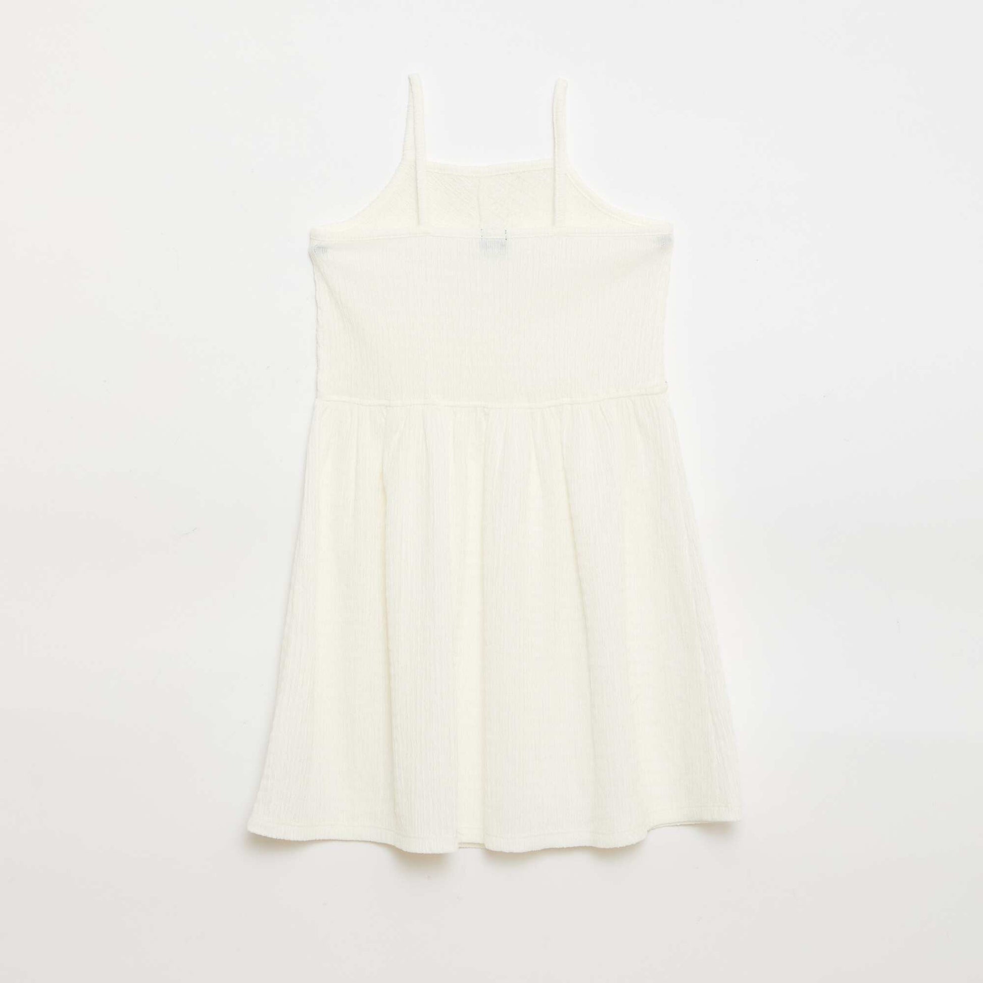 Robe smockée à fines bretelles BLANC