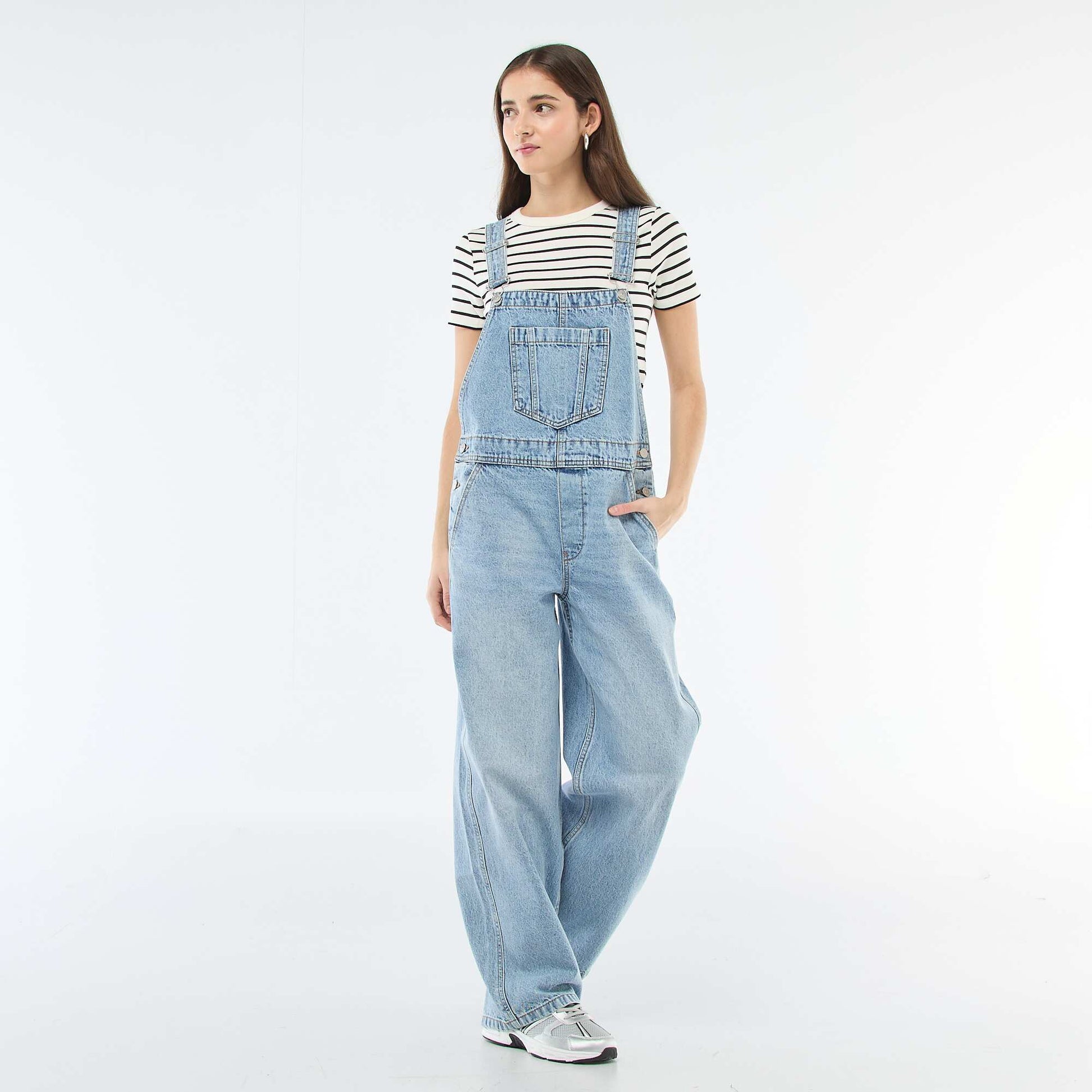 Salopette en jean droite BLEU