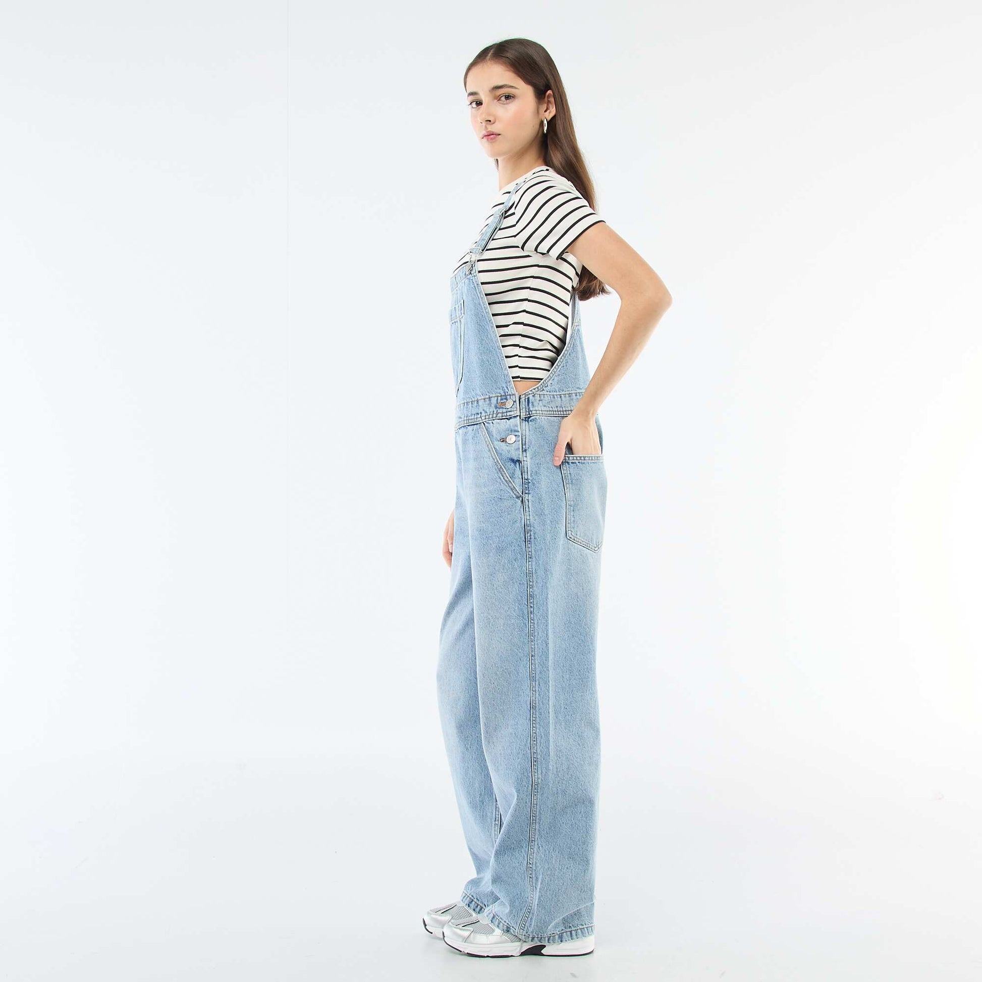 Salopette en jean droite BLEU