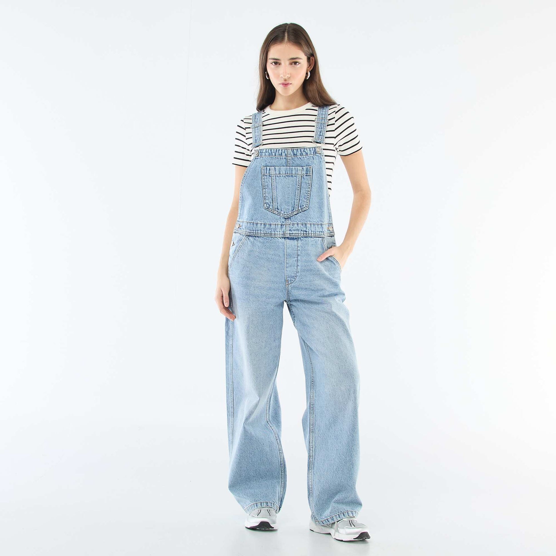 Salopette en jean droite BLEU
