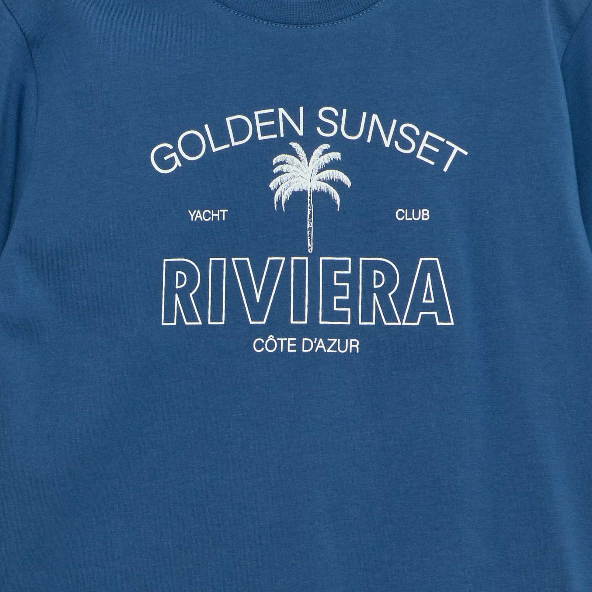 T-shirt à manches courtes imprimé BLEU