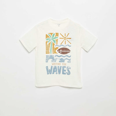 T-shirt imprimé  à manches courtes BLANC
