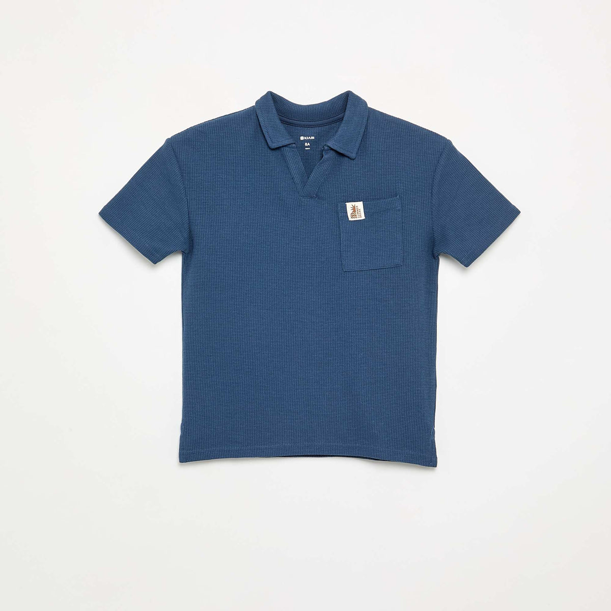 Polo en matière en nid d'abeilles BLANC