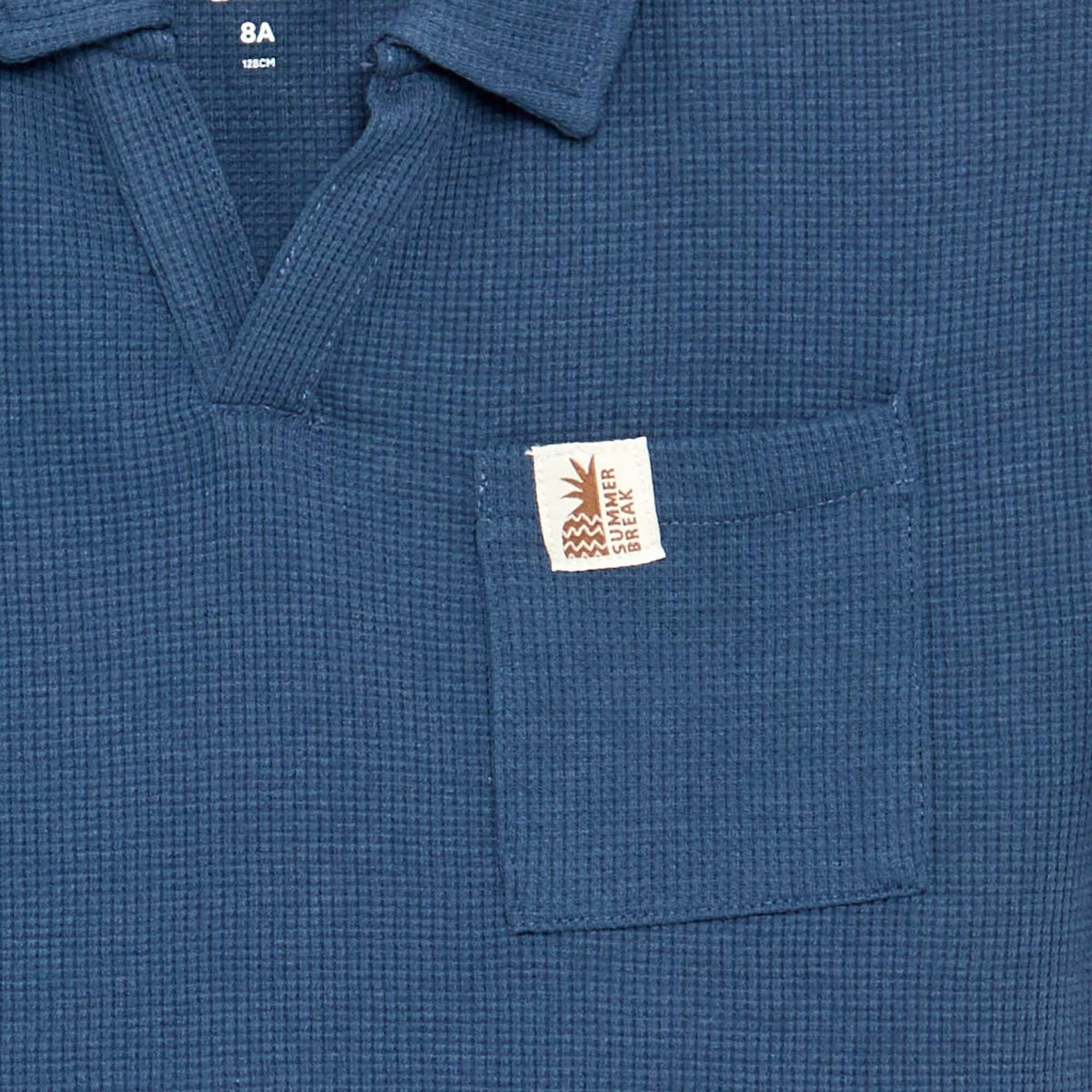 Polo en matière en nid d'abeilles BLANC
