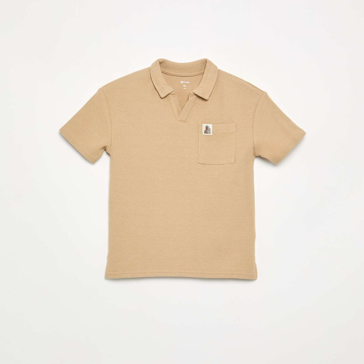Polo en matière en nid d'abeilles BLANC