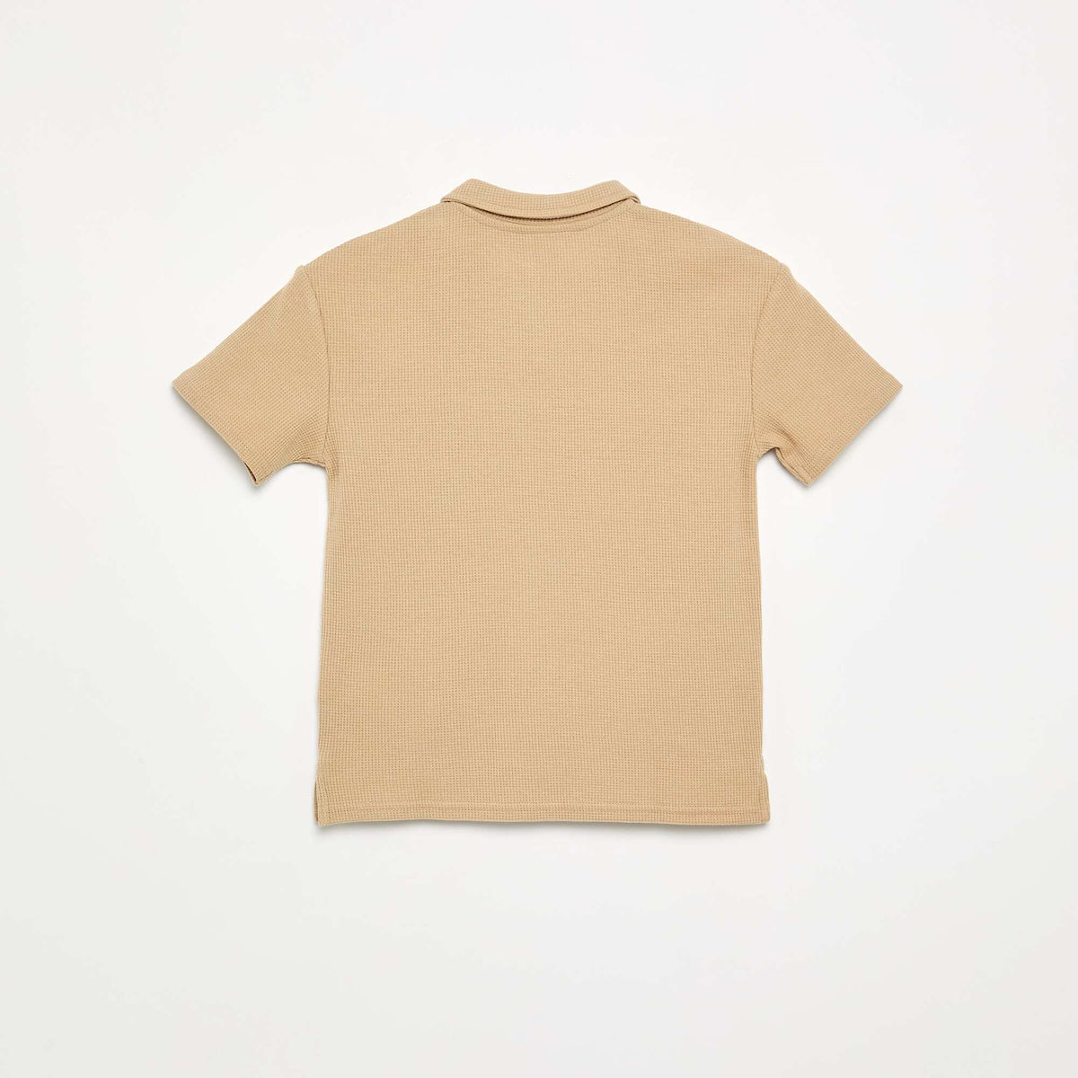 Polo en matière en nid d'abeilles BLANC