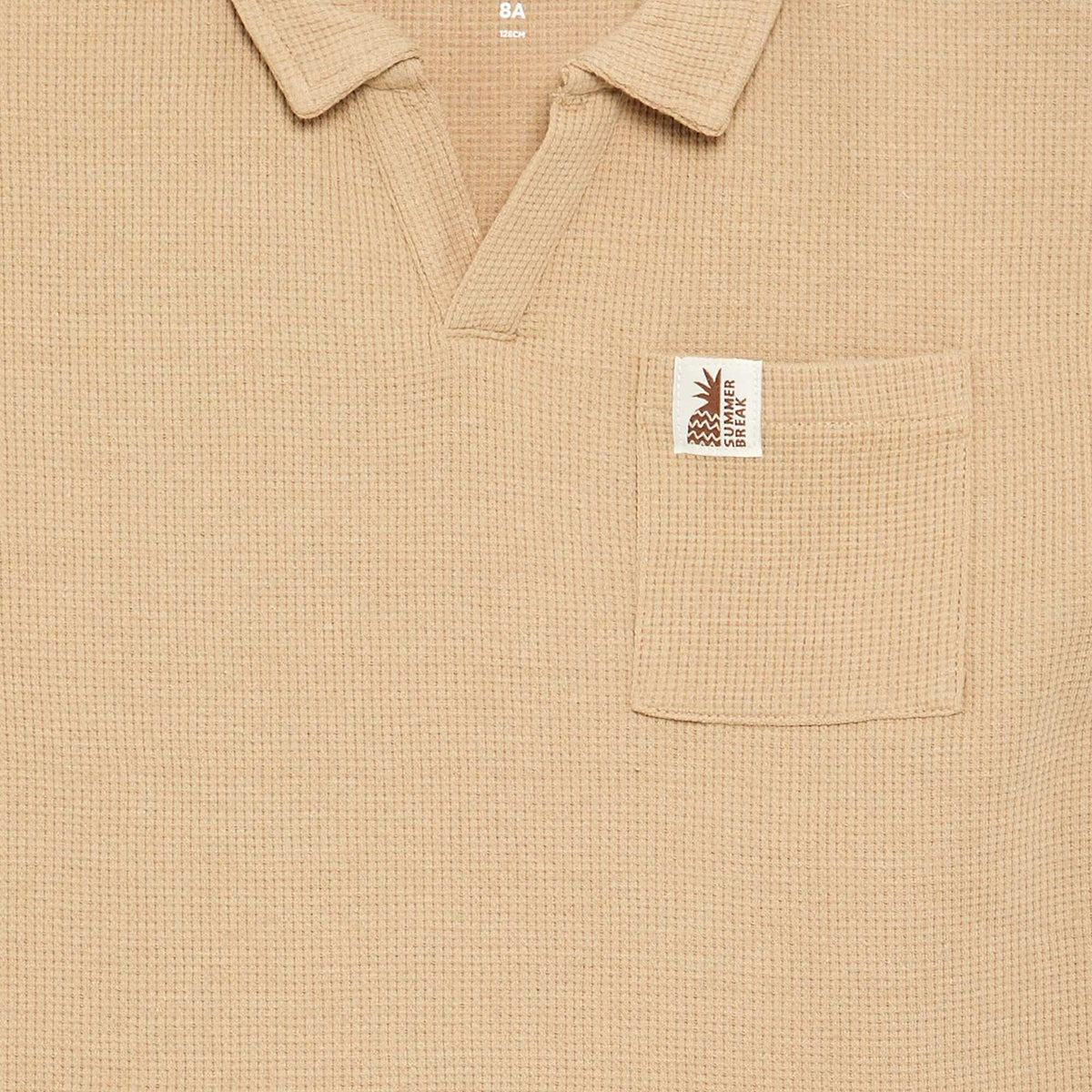 Polo en matière en nid d'abeilles BLANC
