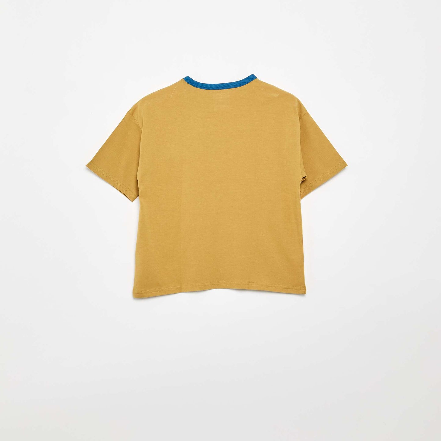 T-shirt imprimé fantaisie manches courtes avec biais contrastants KAKI