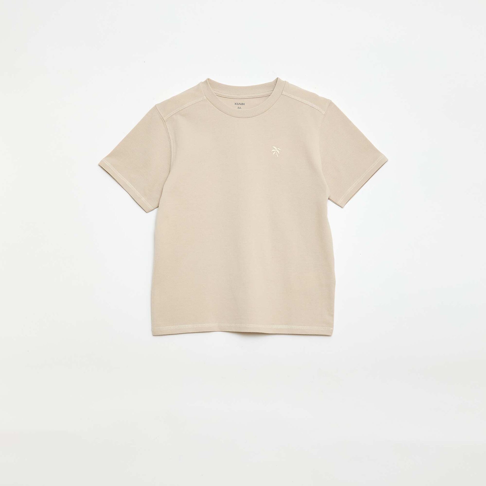 Ensemble t-shirt + short en piqué de coton BEIGE