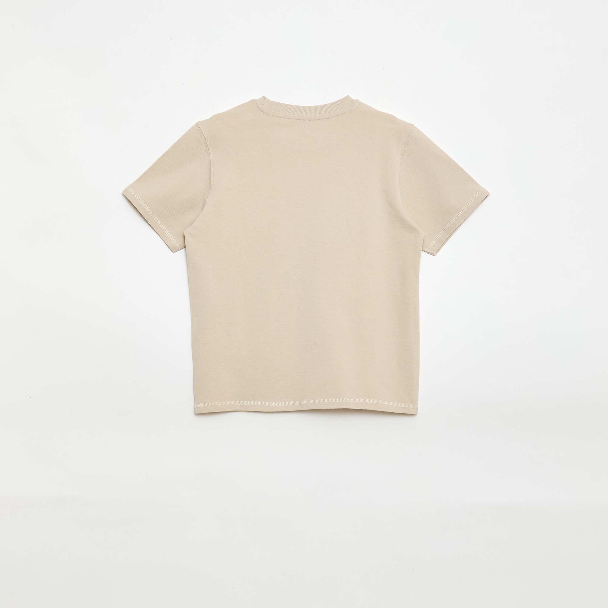 Ensemble t-shirt + short en piqué de coton BEIGE