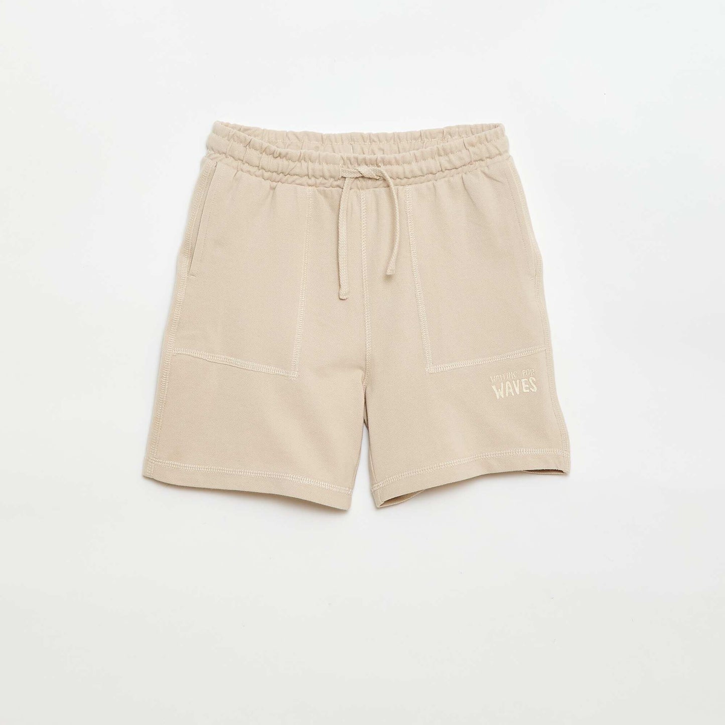 Ensemble t-shirt + short en piqué de coton BEIGE