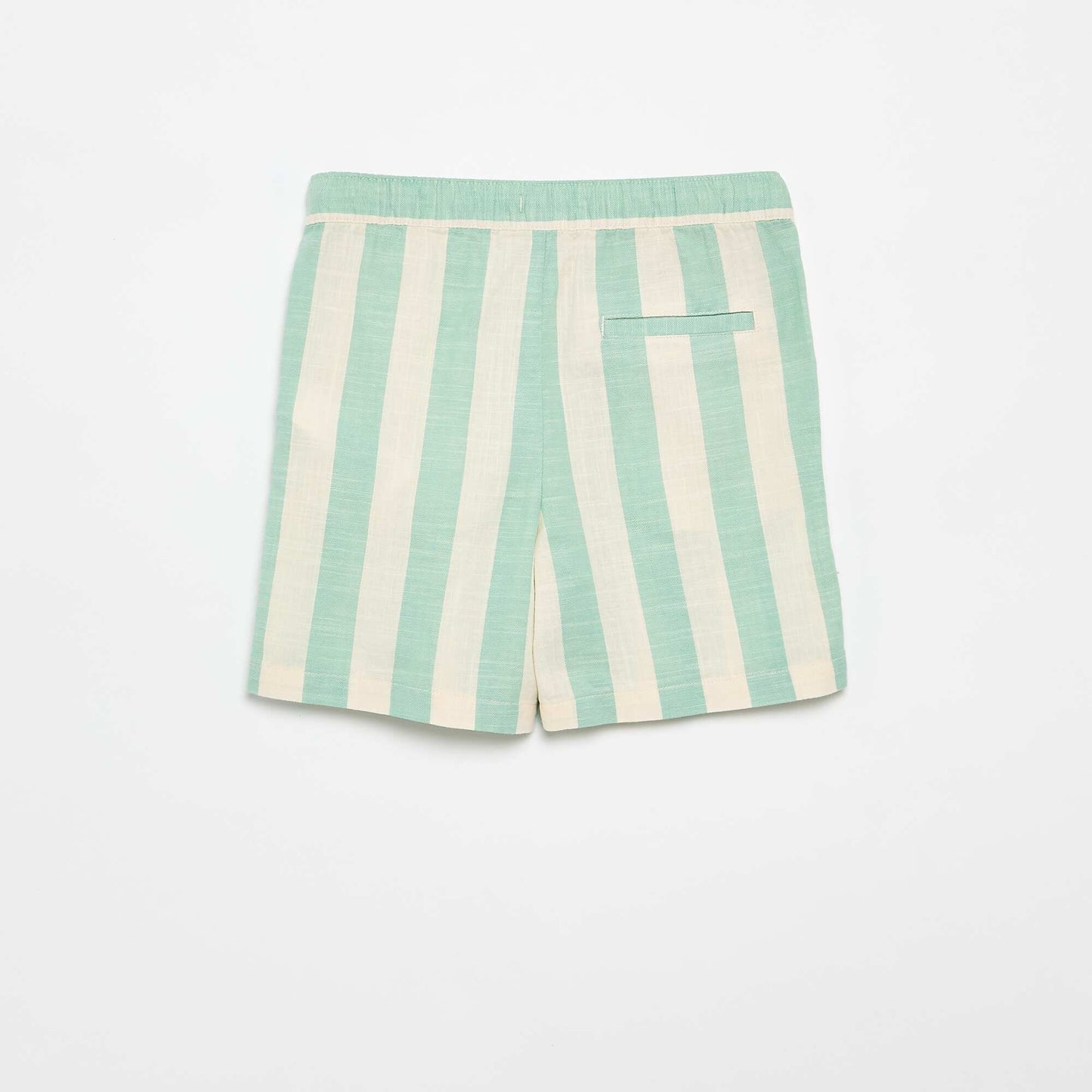 Short à rayures et taille élastiquée VERT