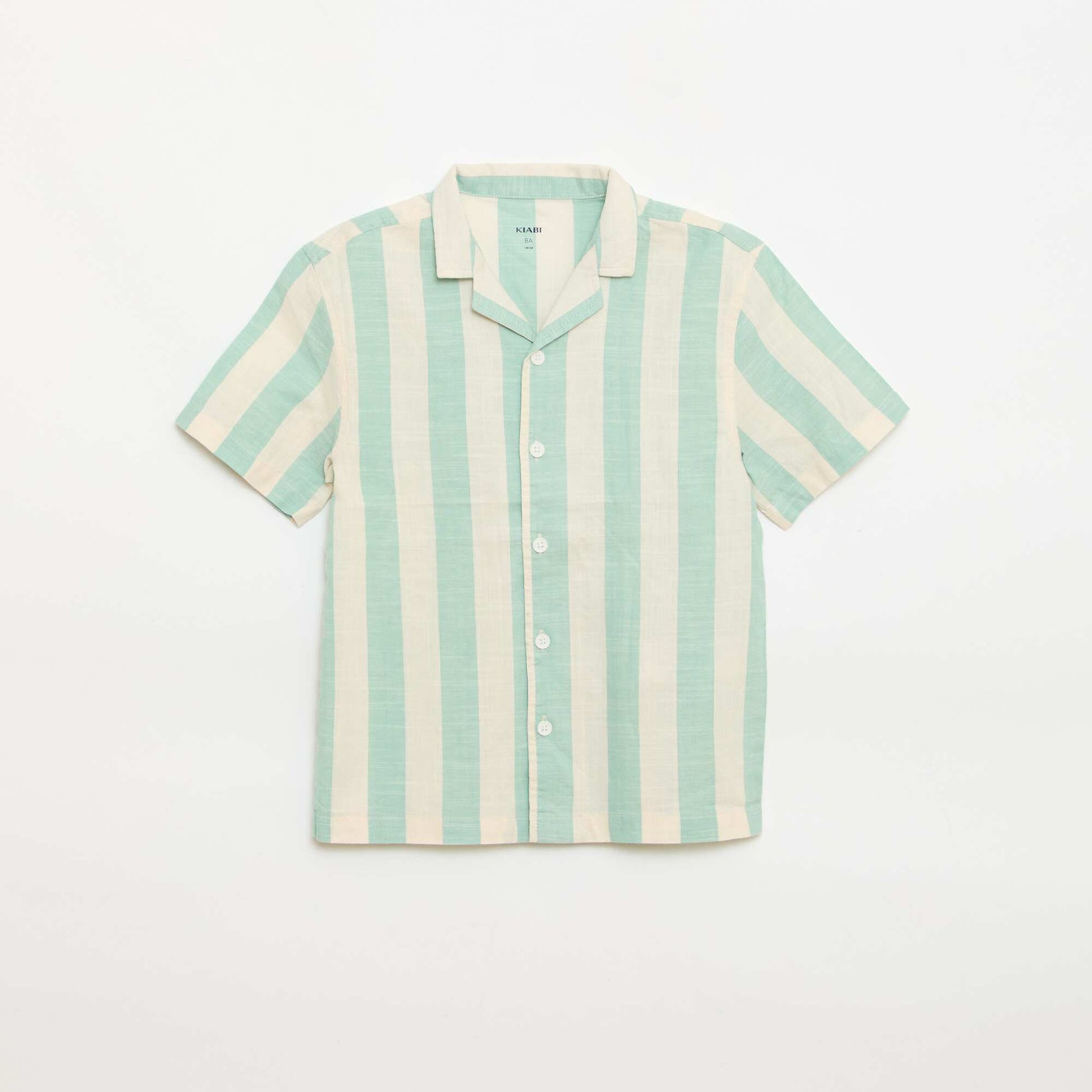 Chemise à manches courtes à rayures VERT