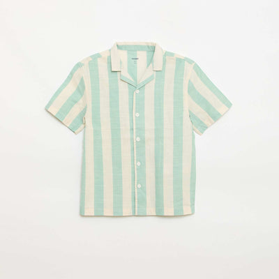 Chemise à manches courtes à rayures VERT