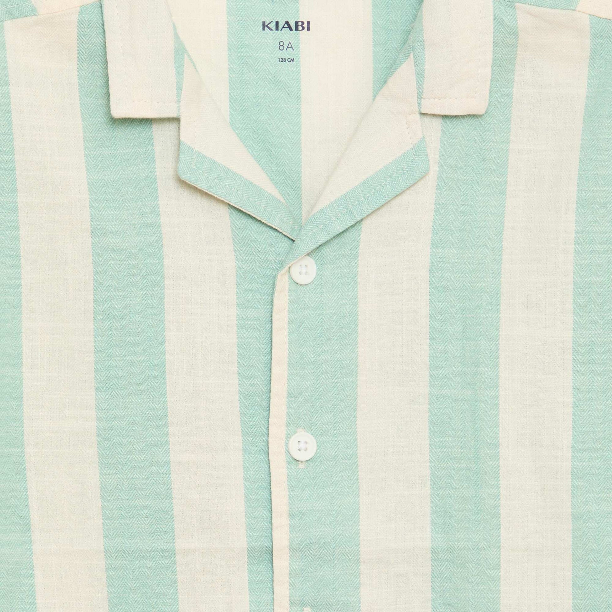Chemise à manches courtes à rayures VERT