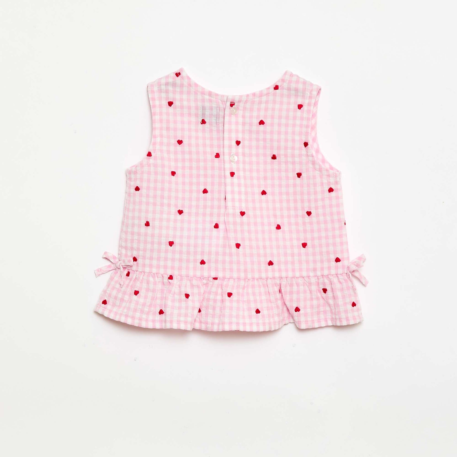 Ensemble blouse + short à motif vichy -  2 pièces ROSE