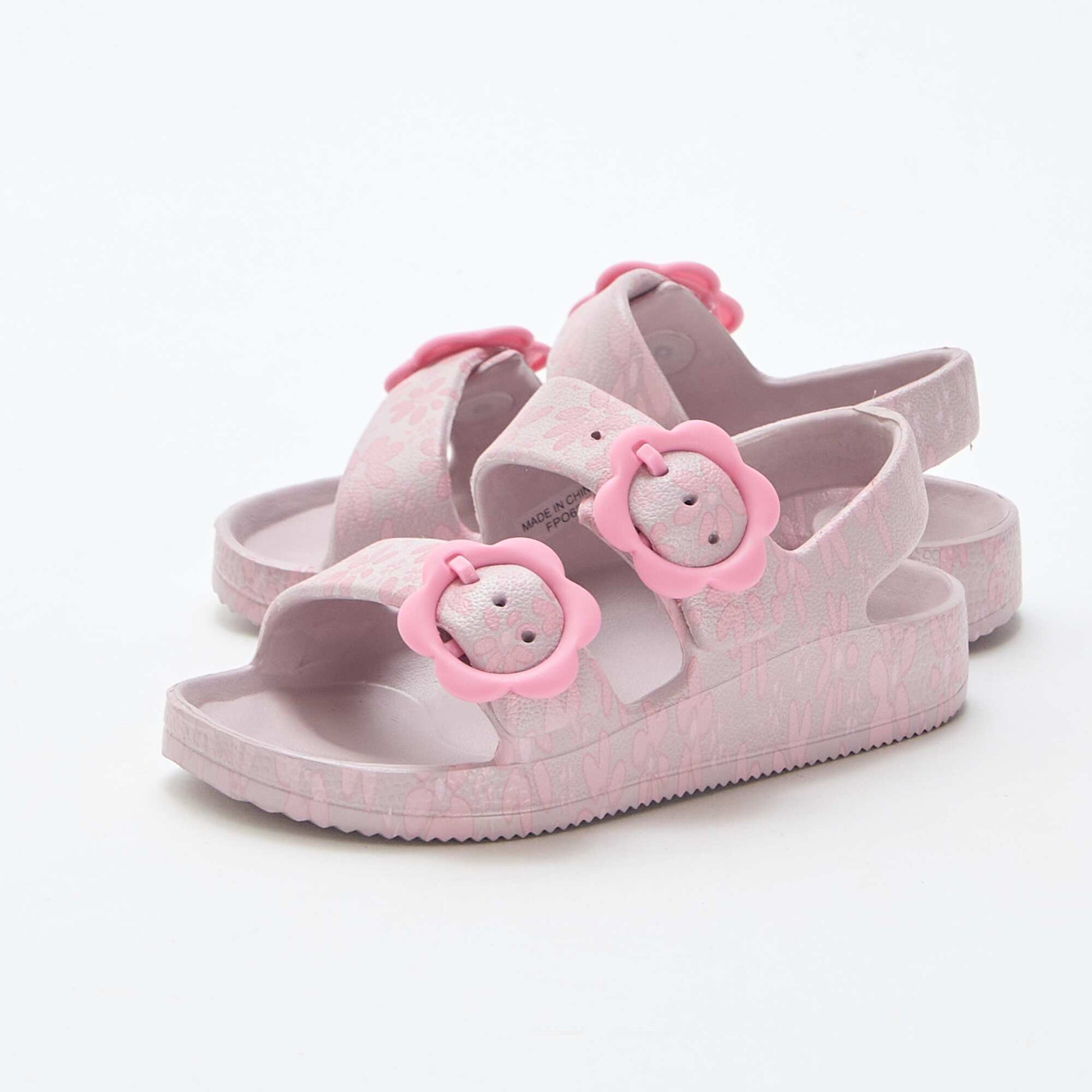 Sandales en plastique à motif fleuri ROSE