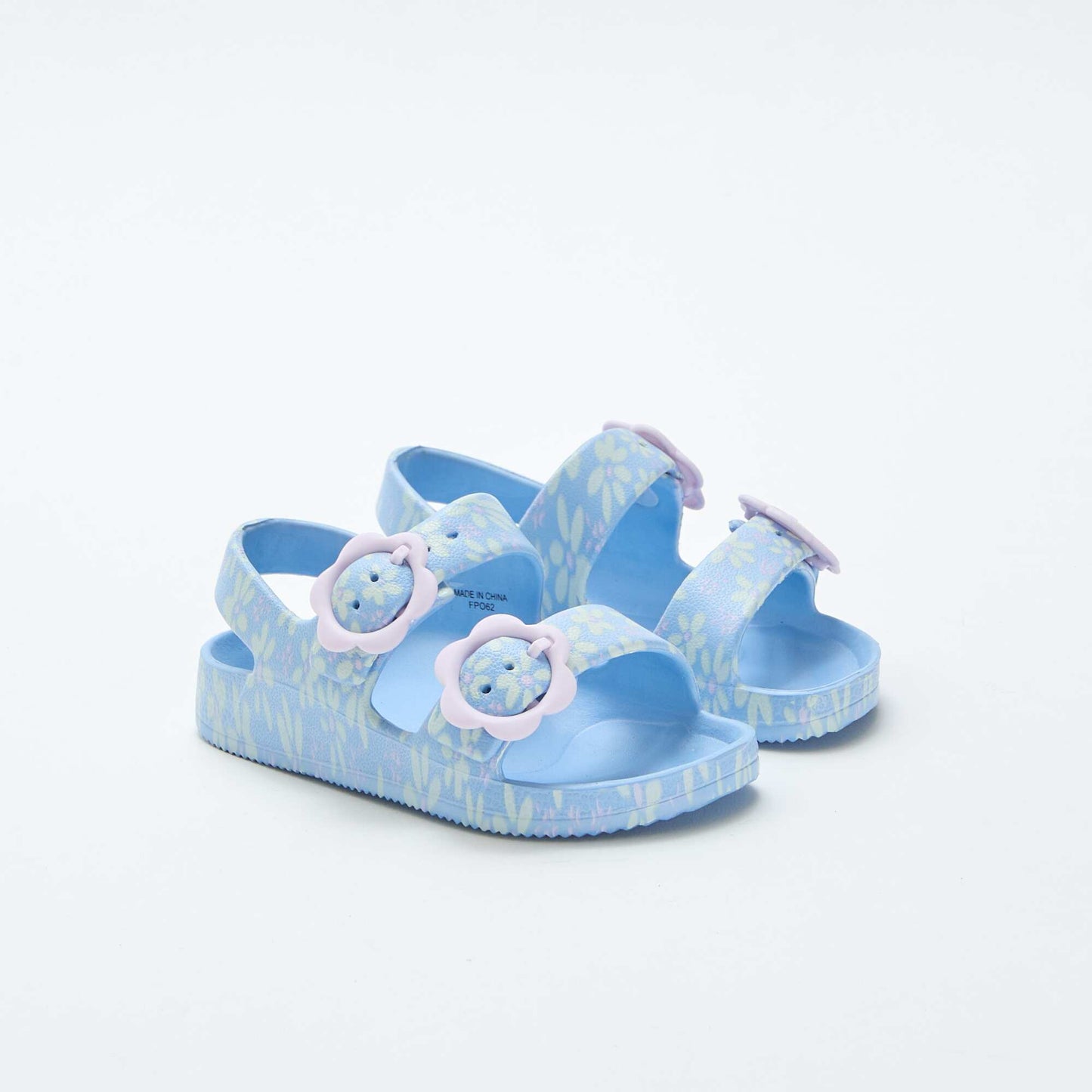Sandales en plastique à motif fleuri BLEU