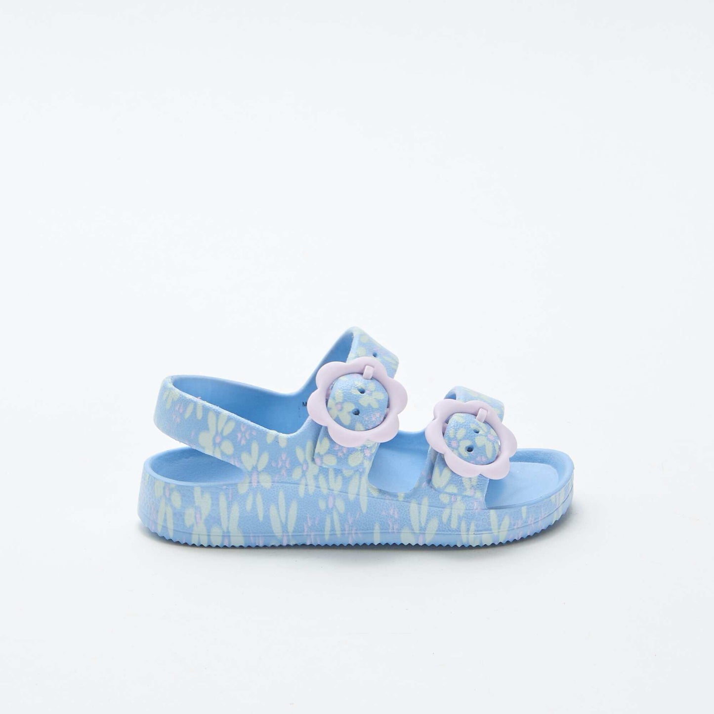 Sandales en plastique à motif fleuri BLEU