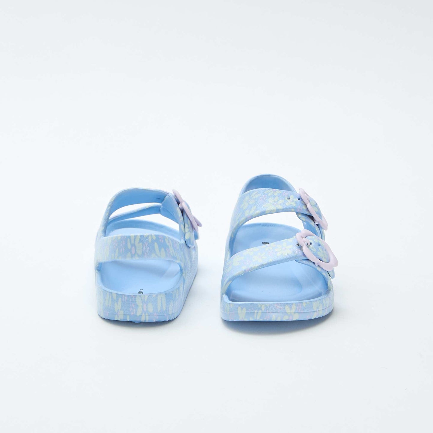 Sandales en plastique à motif fleuri BLEU