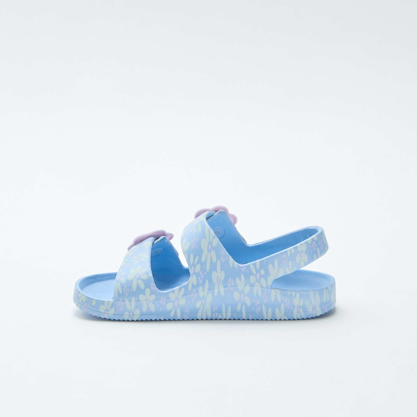 Sandales en plastique à motif fleuri BLEU