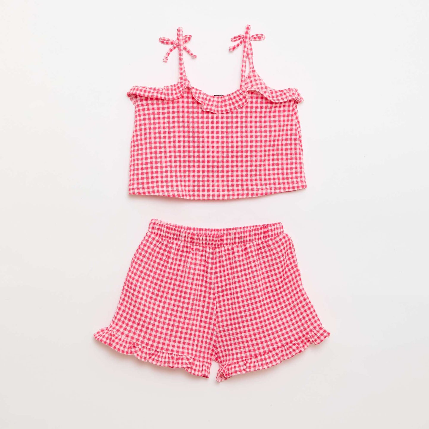 Ensemble à motif Vichy short + débardeur - 2 pièces ROSE