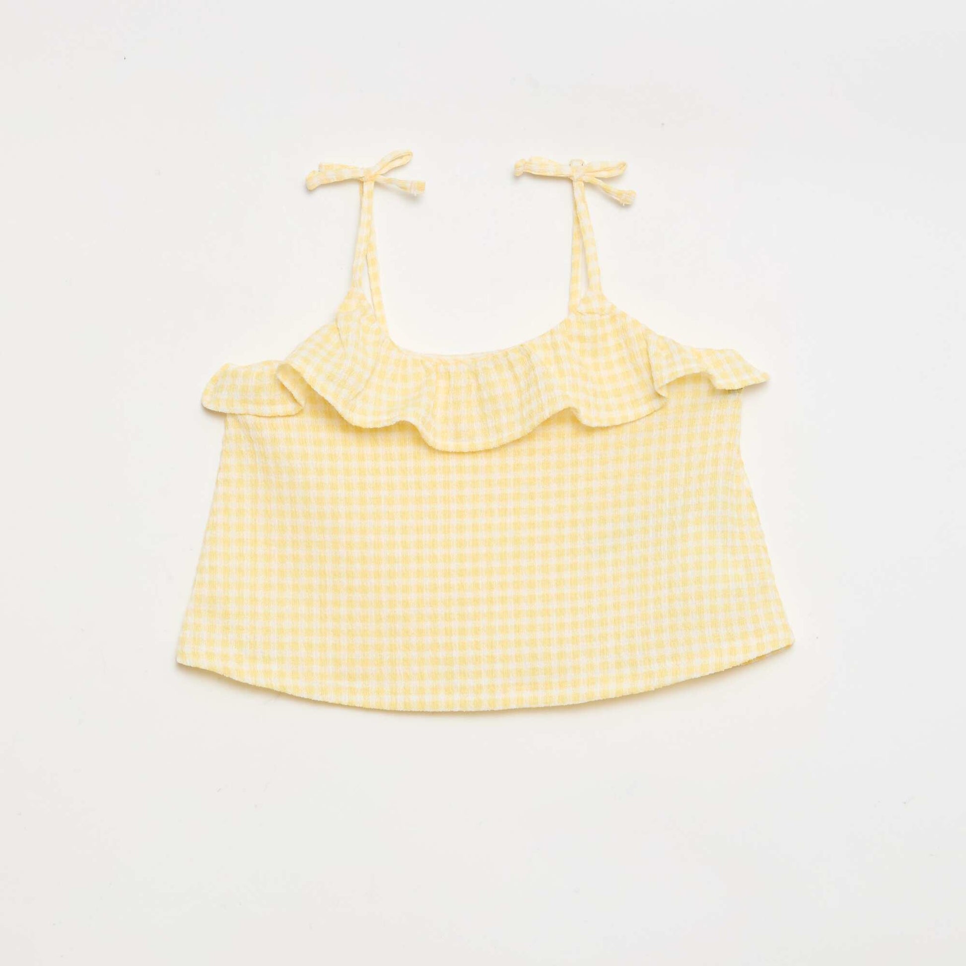 Ensemble à motif Vichy short + débardeur - 2 pièces JAUNE