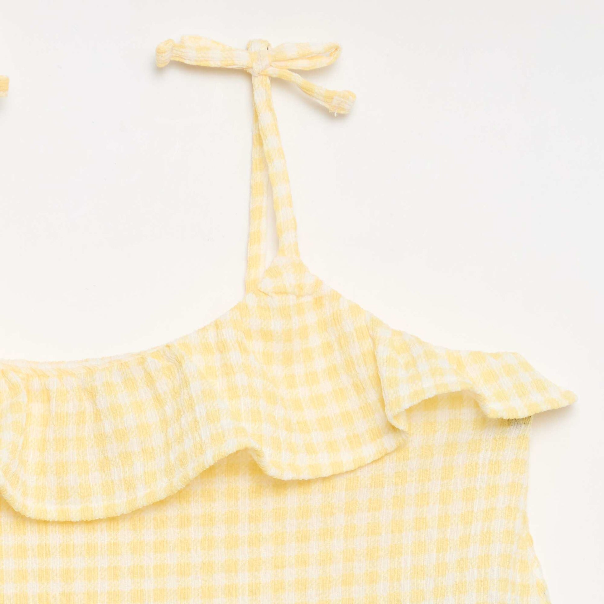 Ensemble à motif Vichy short + débardeur - 2 pièces JAUNE
