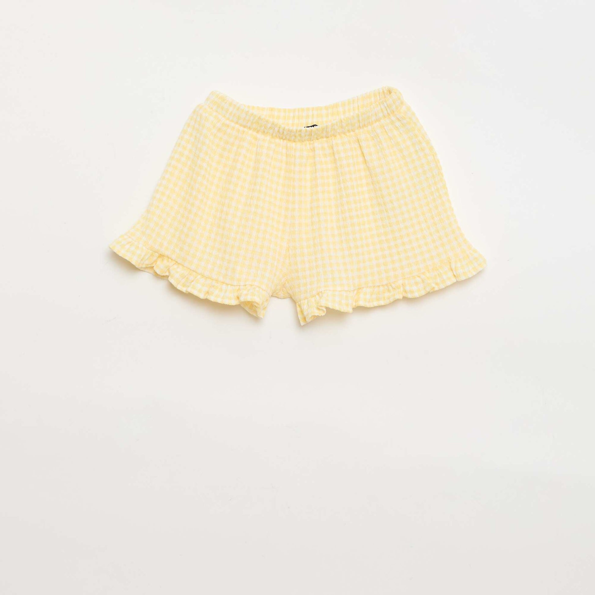 Ensemble à motif Vichy short + débardeur - 2 pièces JAUNE