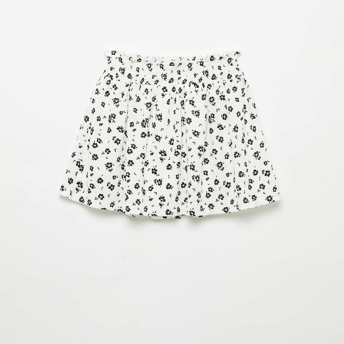 Jupe courte forme patineuse avec short intégré BLANC