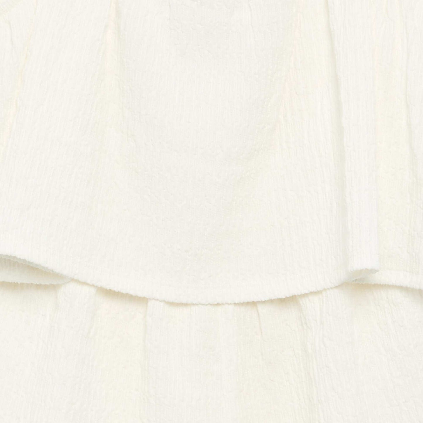 Combinaison short unie à bretelles en maille gaufrée BLANC