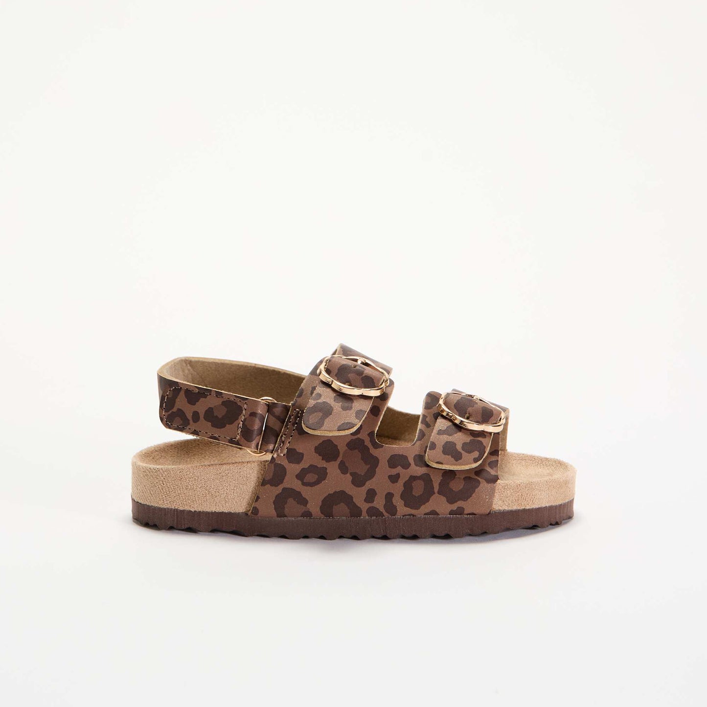 Sandales à double bride avec imprimé 'léopard' MARRON