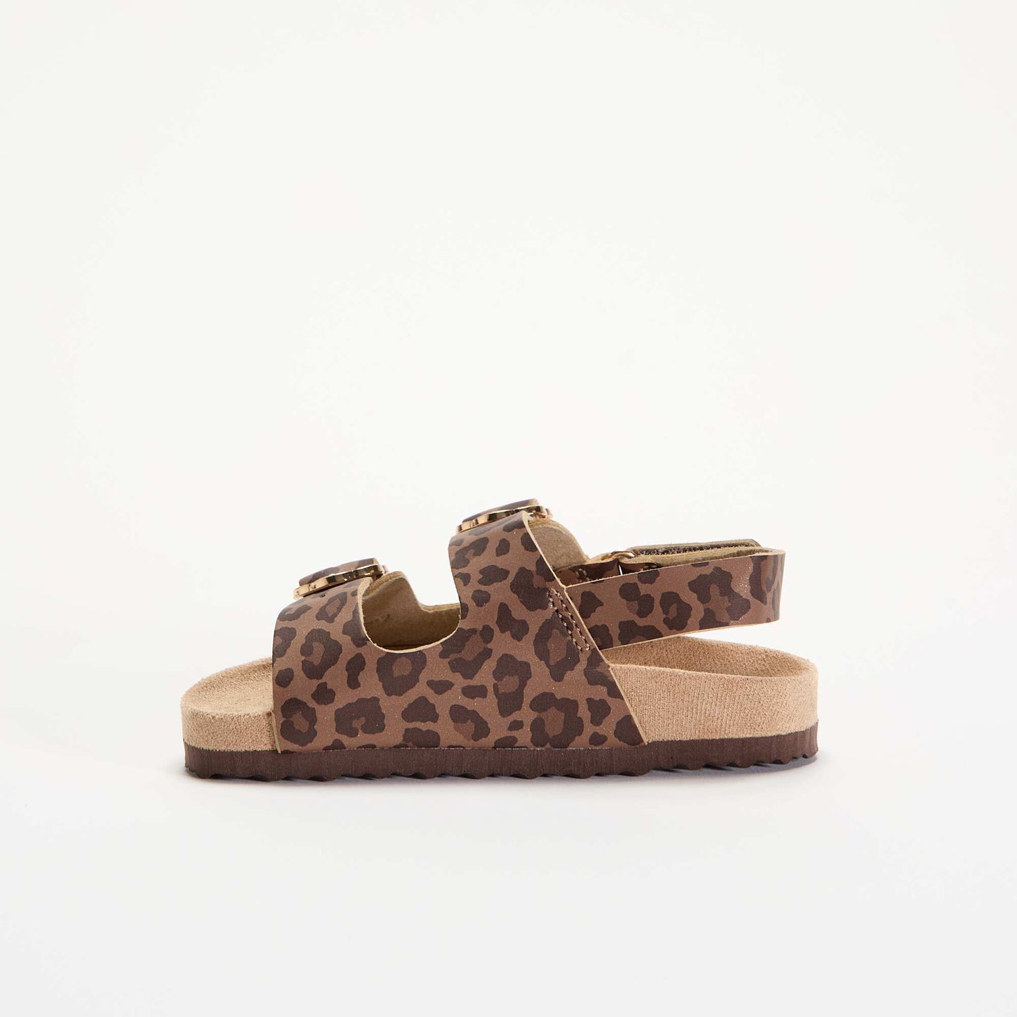Sandales à double bride avec imprimé 'léopard' MARRON