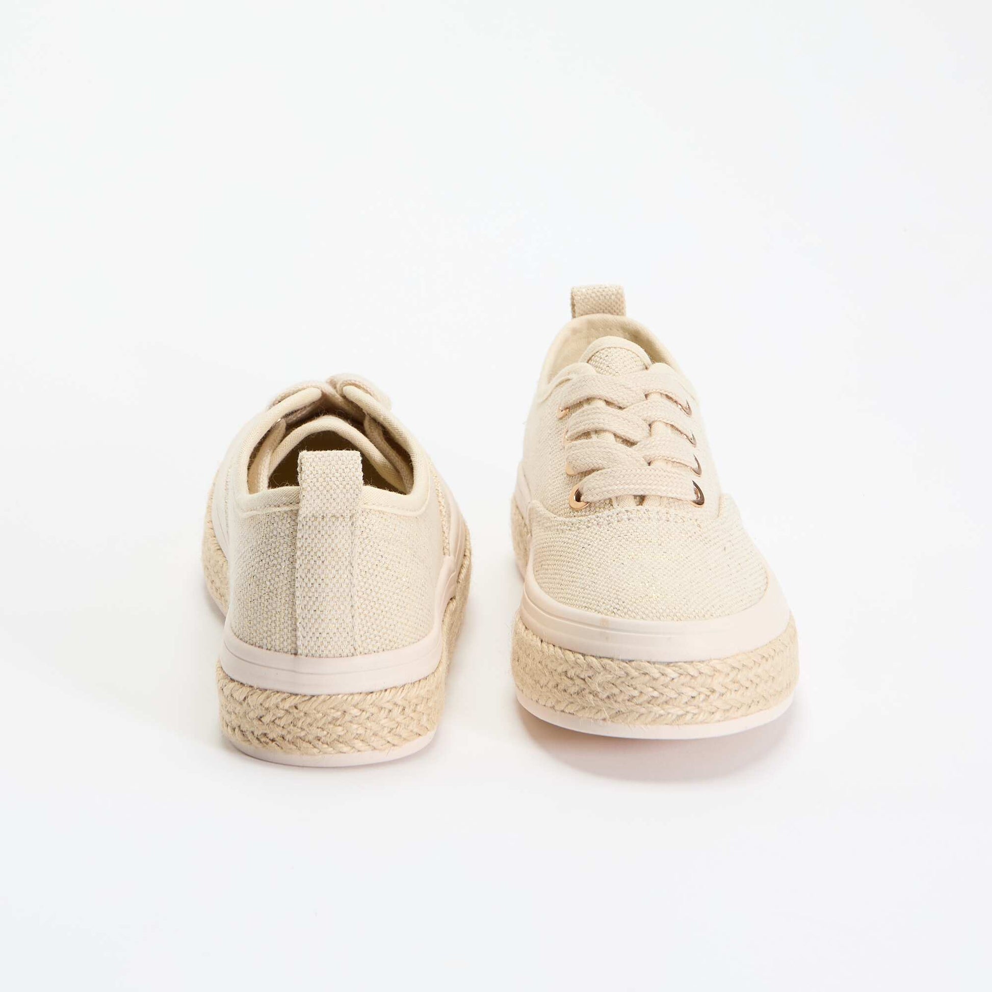 Baskets basses avec semelle en corde JAUNE
