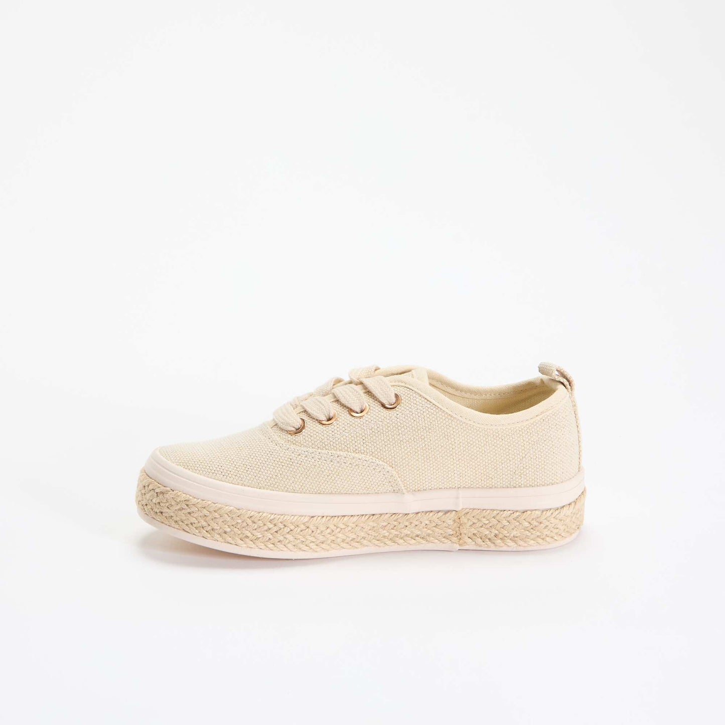 Baskets basses avec semelle en corde JAUNE