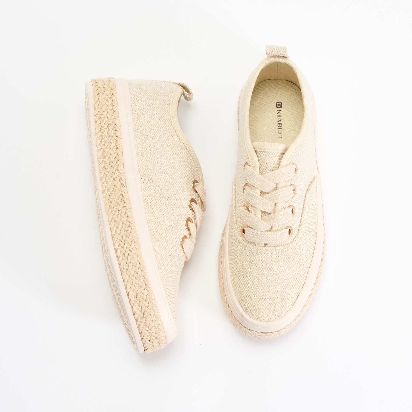 Baskets basses avec semelle en corde JAUNE
