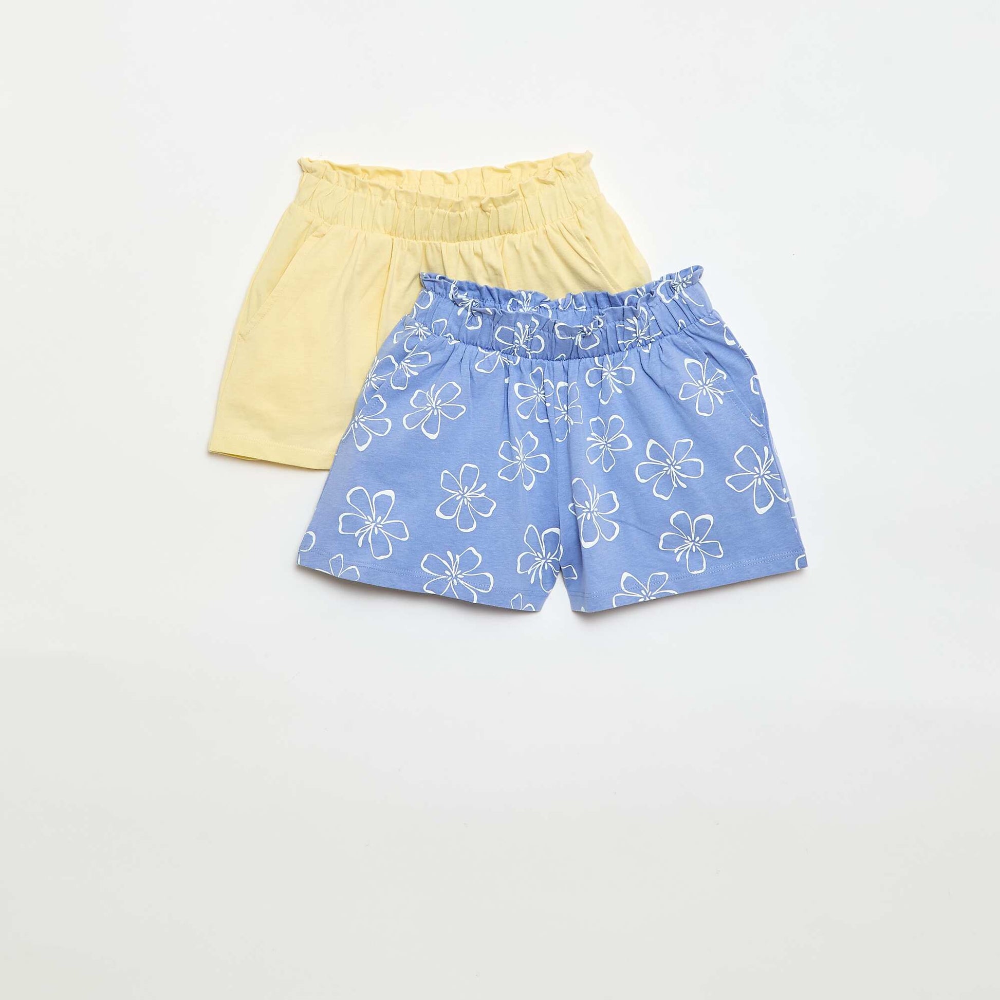 Lot de 2 shorts à la taille élastiquée BLEU
