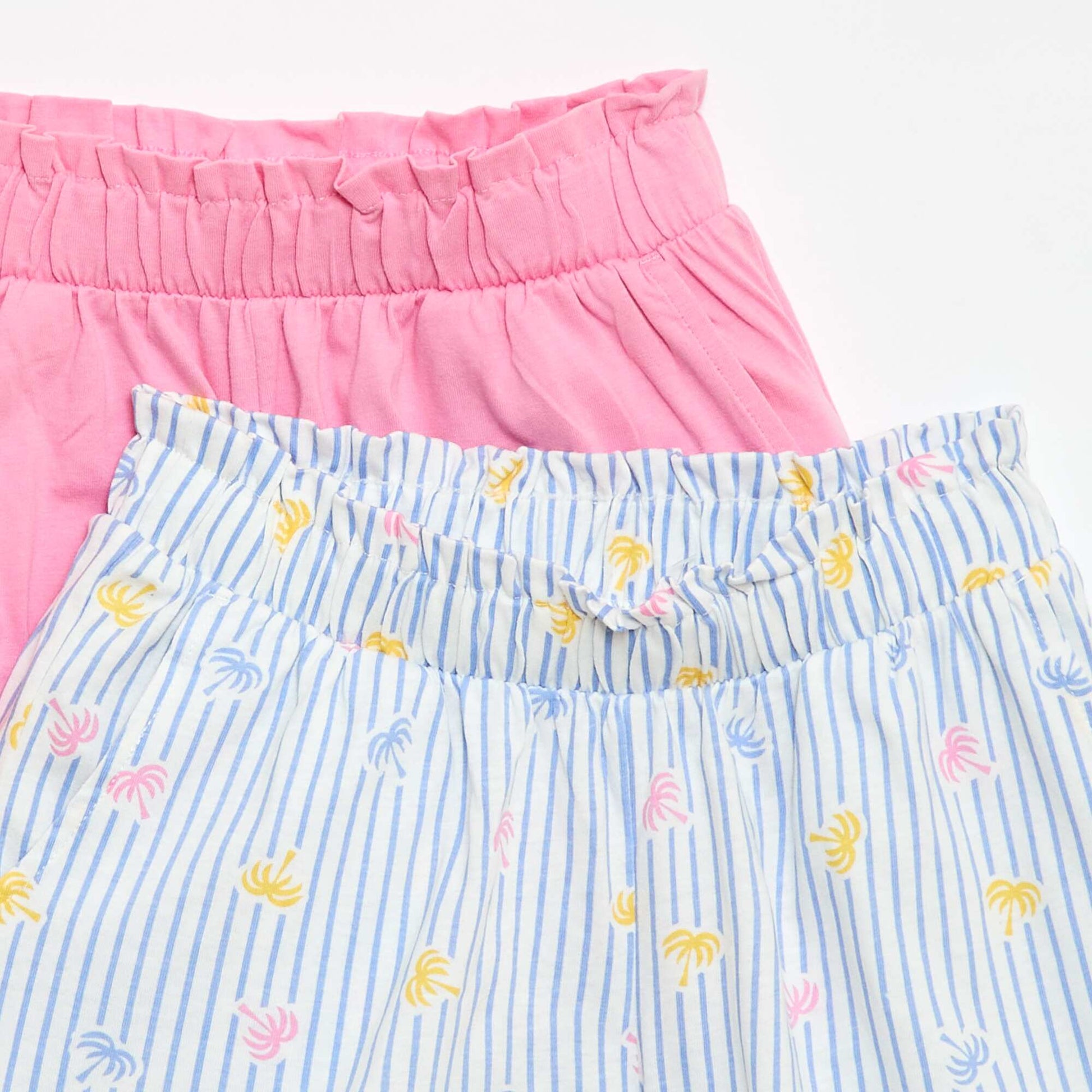 Lot de 2 shorts à la taille élastiquée BLEU