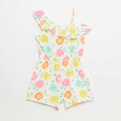 Combishort avec col asymétrique BLANC