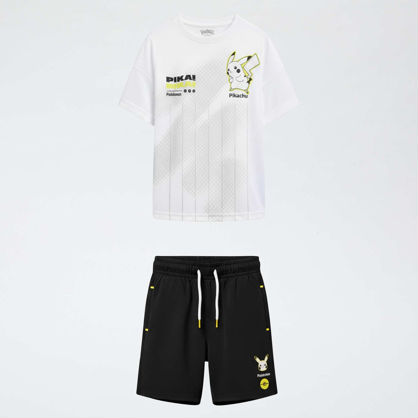 Ensemble short + t-shirt 'Pokémon' 'Pikachu' - 2 pièces BLANC