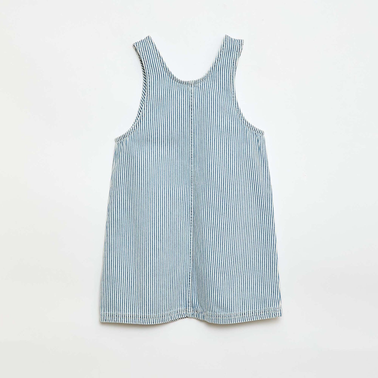 Robe salopette courte en jean BLEU